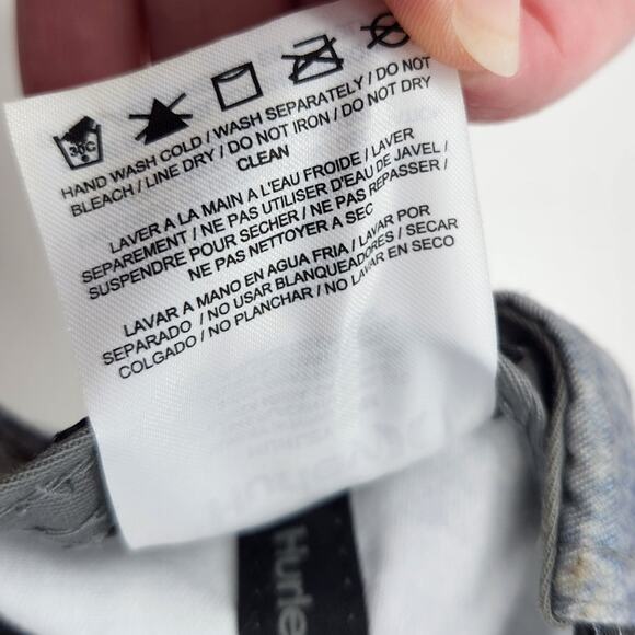 Hurley Beach Gray Mineral Wash Lightweight Classic Cap Snapback Hat - Picture 8 of 8